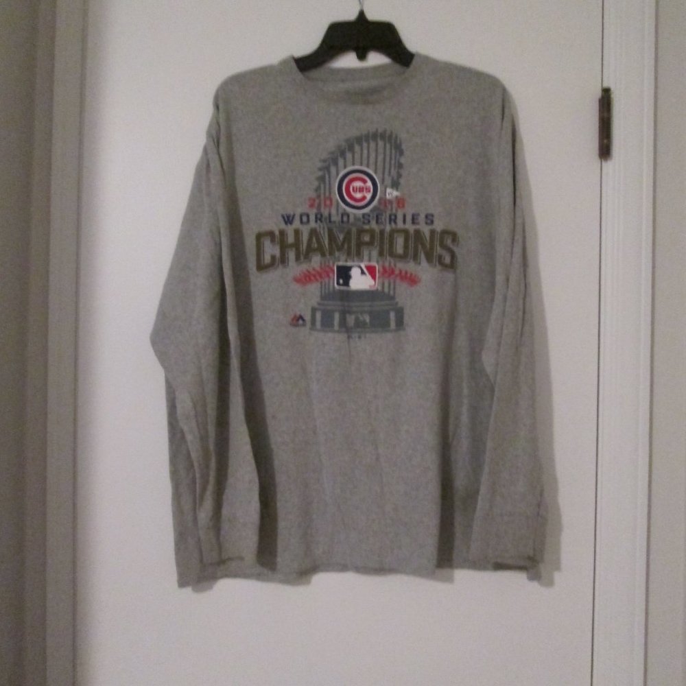 Majestic MLB Chicago Cubs 2016 World Series Champs Long Sleeve Tee T-Shirt 2XL